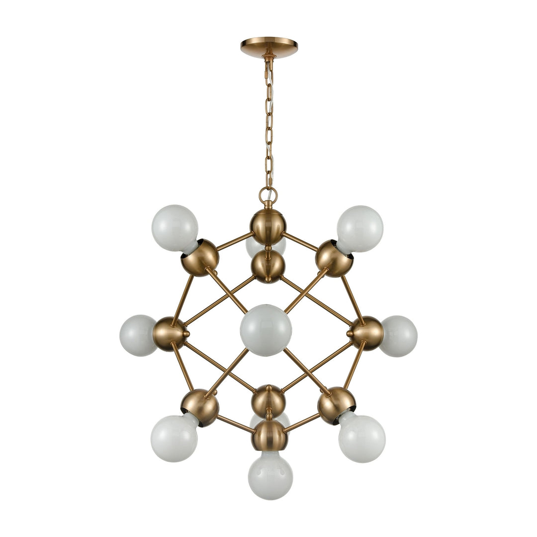 Grow from Here 10-Light Chandelier in Satin Brass Image 2