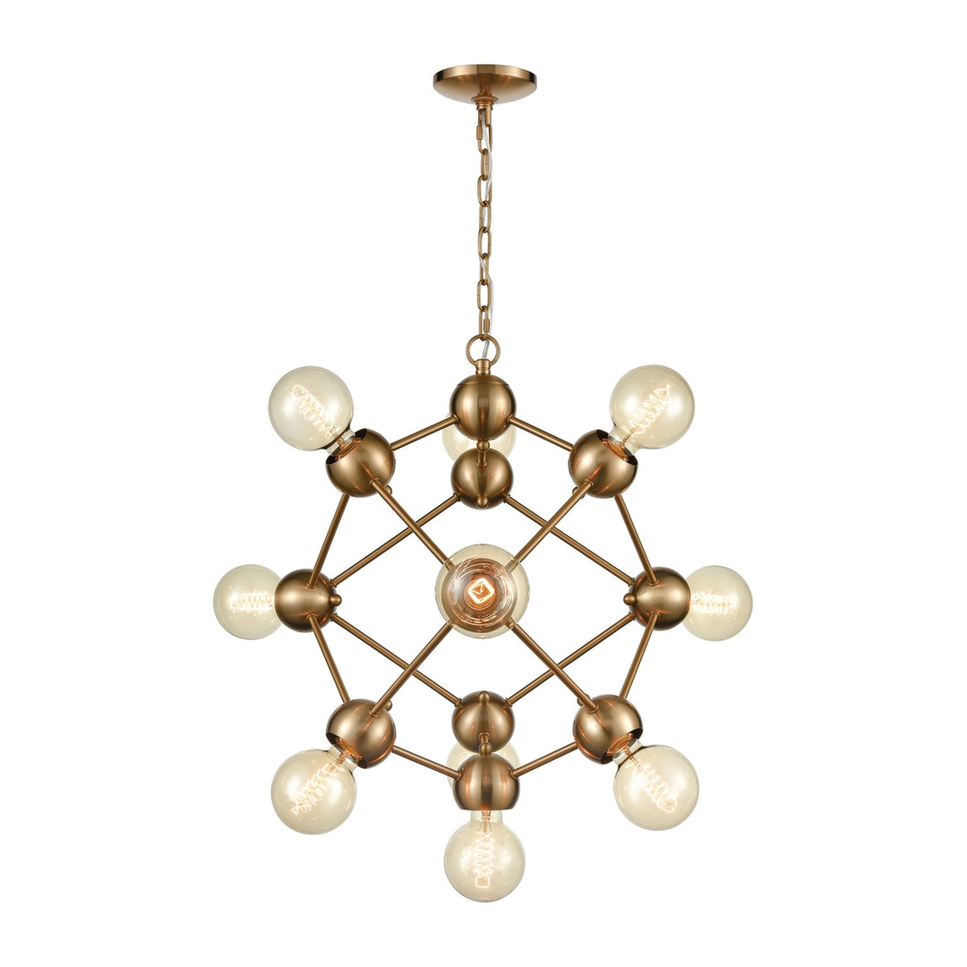 Grow from Here 10-Light Chandelier in Satin Brass Image 3