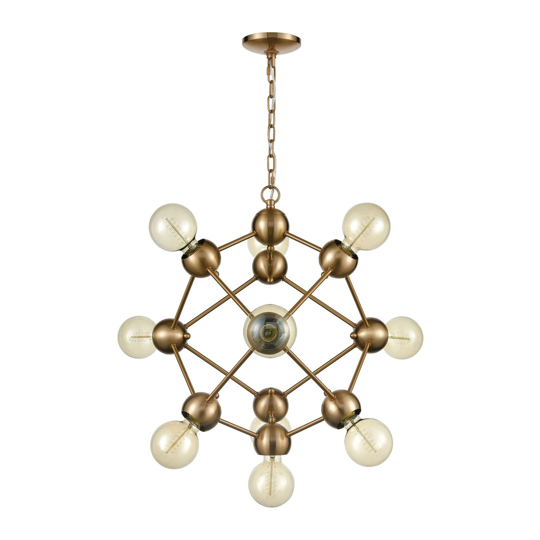 Grow from Here 10-Light Chandelier in Satin Brass Image 4