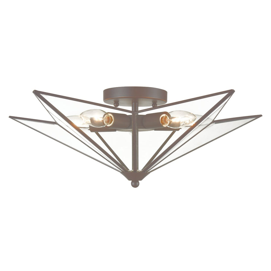 Moravian Star 21 Wide 5-Light Flush Mount - Oil Rubbed Bronze Image 1