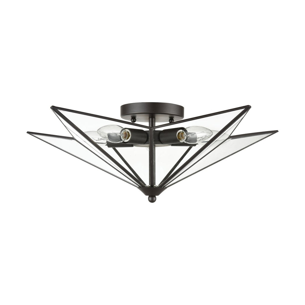 Moravian Star 21 Wide 5-Light Flush Mount - Oil Rubbed Bronze Image 2