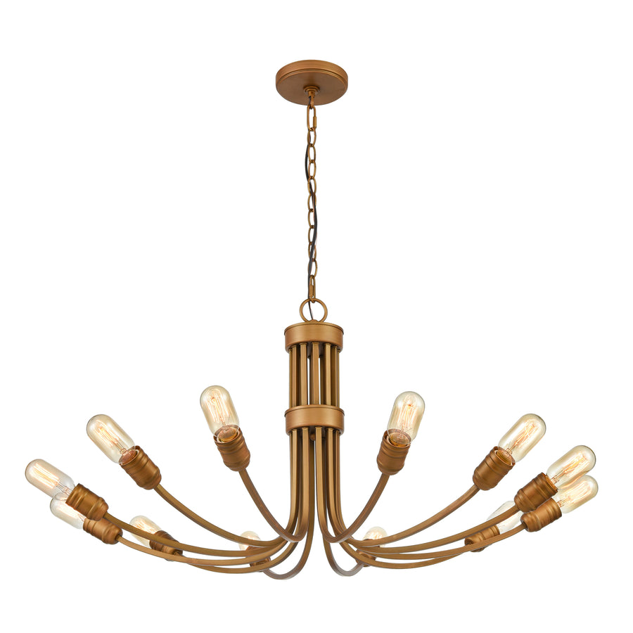Conway 31 Wide 12-Light Chandelier - Painted Aged Brass Image 1