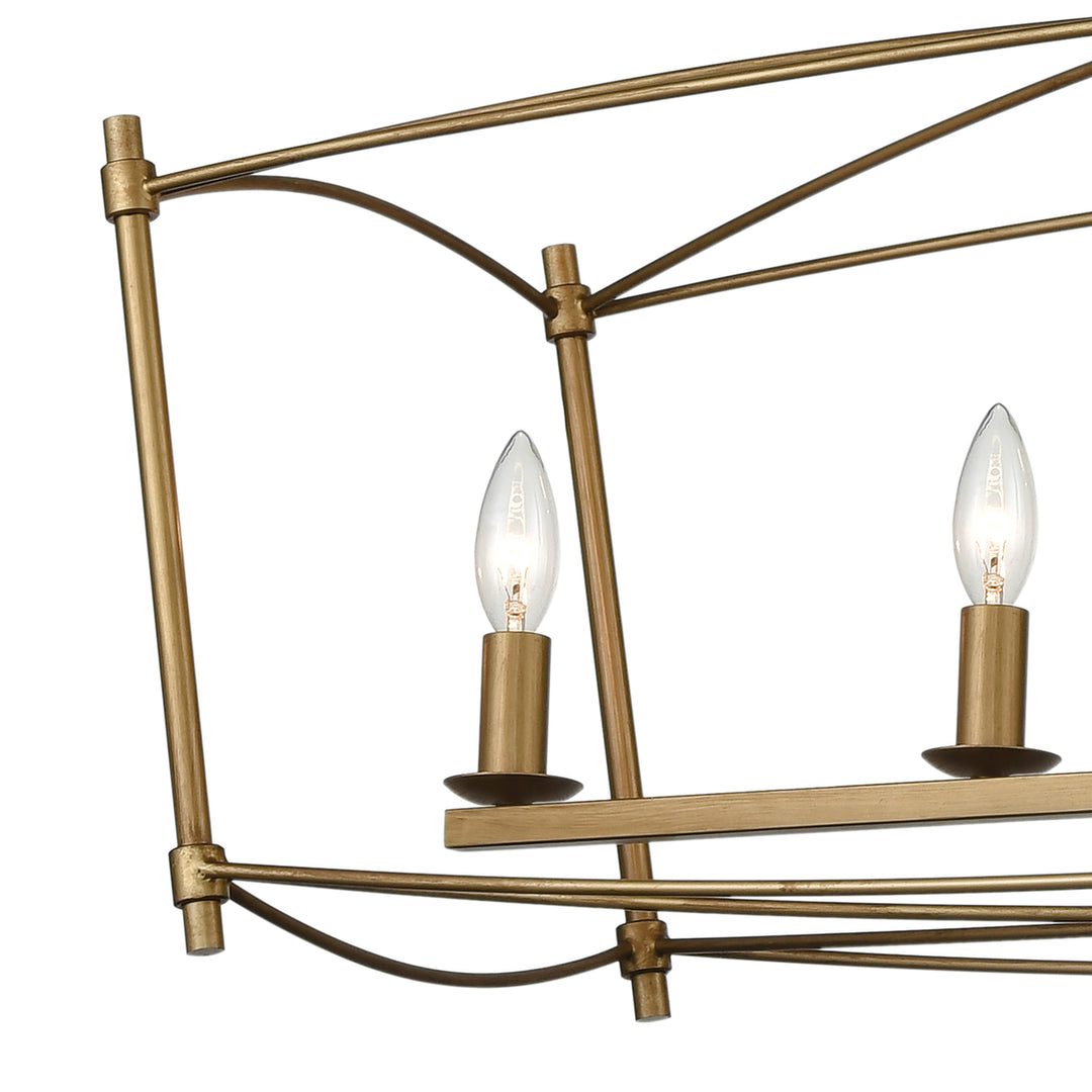 Trapan 39 Wide 5-Light Linear Chandelier - Aged Gold Image 3