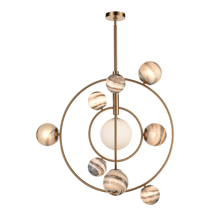 Orbital 35 Wide 10-Light Chandelier - Gray Image 1