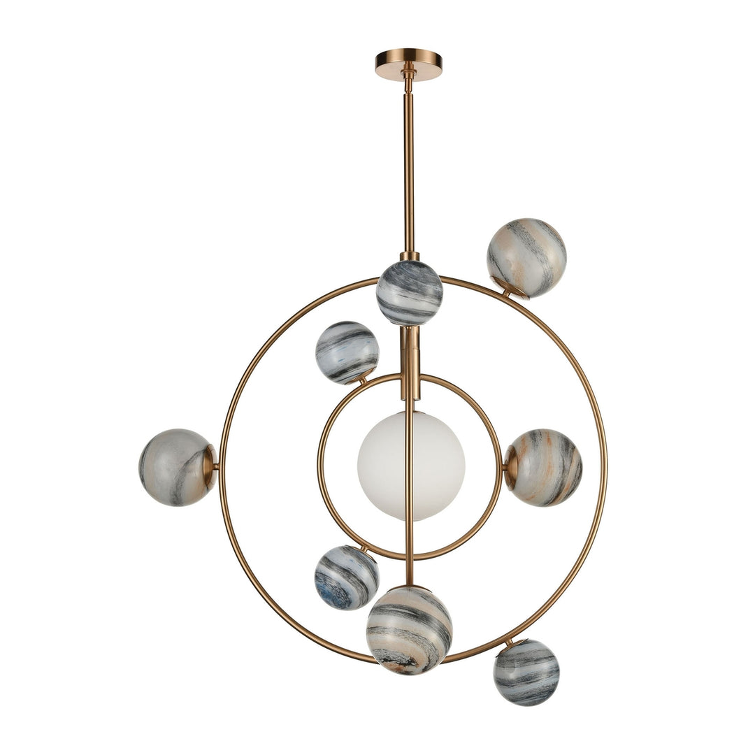 Orbital 35 Wide 10-Light Chandelier - Gray Image 3