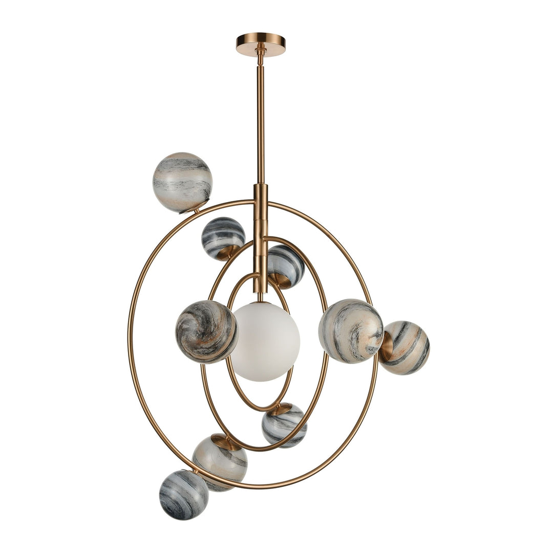 Orbital 35 Wide 10-Light Chandelier - Gray Image 4