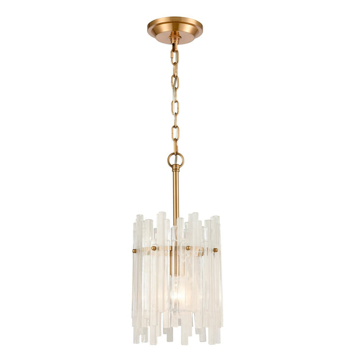 Brinicle 8 Wide 1-Light Mini Pendant - Aged Brass Image 1