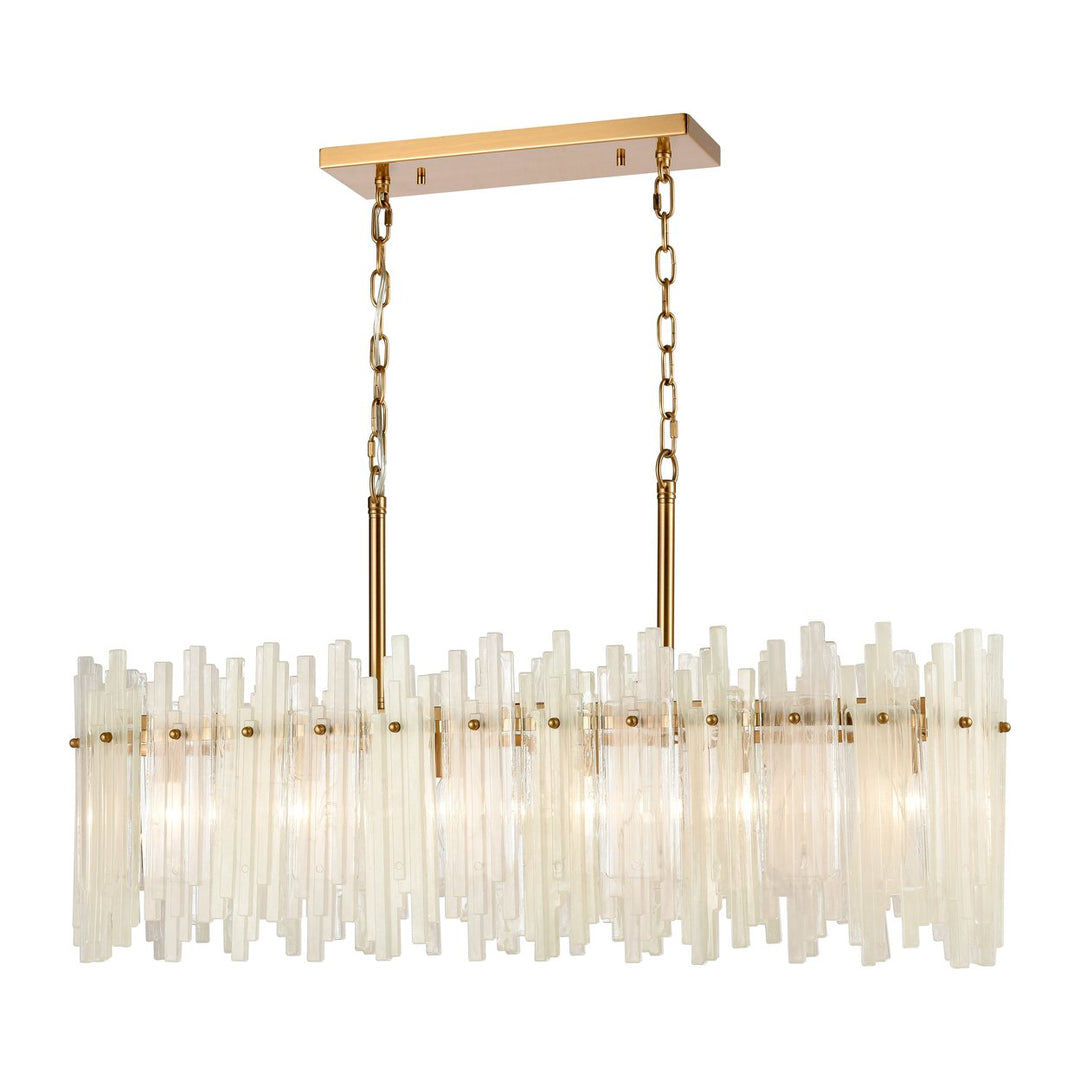 Brinicle 36 Wide 6-Light Linear Chandelier - Aged Brass Image 1