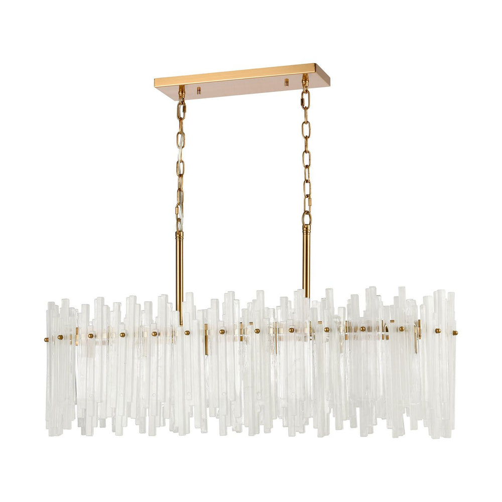 Brinicle 36 Wide 6-Light Linear Chandelier - Aged Brass Image 2