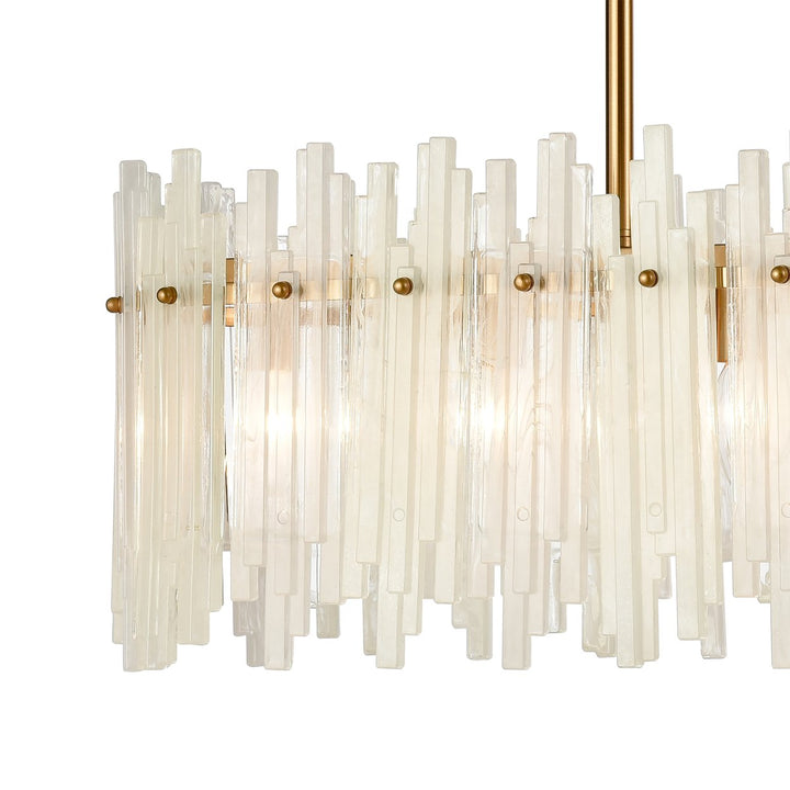 Brinicle 36 Wide 6-Light Linear Chandelier - Aged Brass Image 3