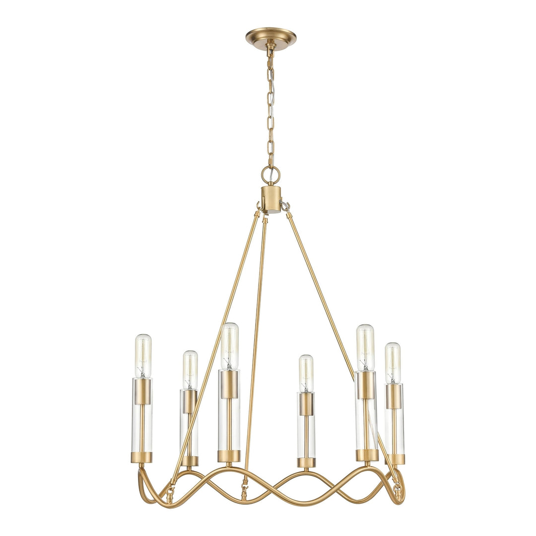 Celsius 27 Wide 6-Light Chandelier - Satin Brass Image 2