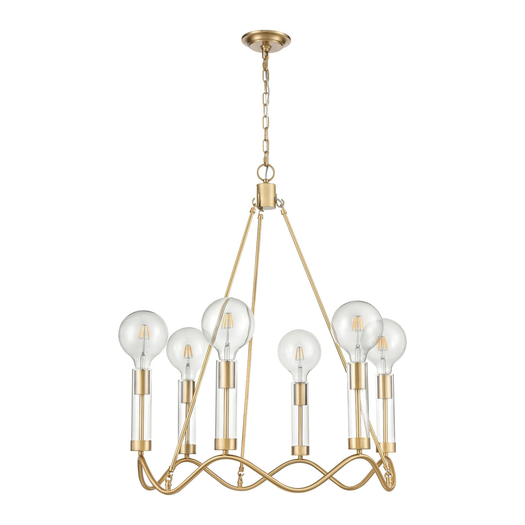 Celsius 27 Wide 6-Light Chandelier - Satin Brass Image 4