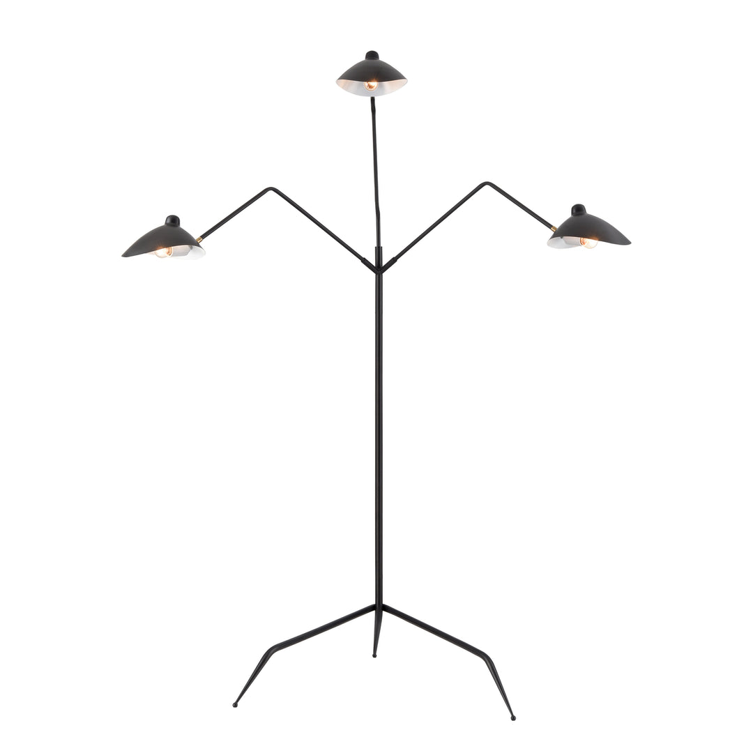 Risley 81.5 High 3-Light Floor Lamp - Matte Black Image 1