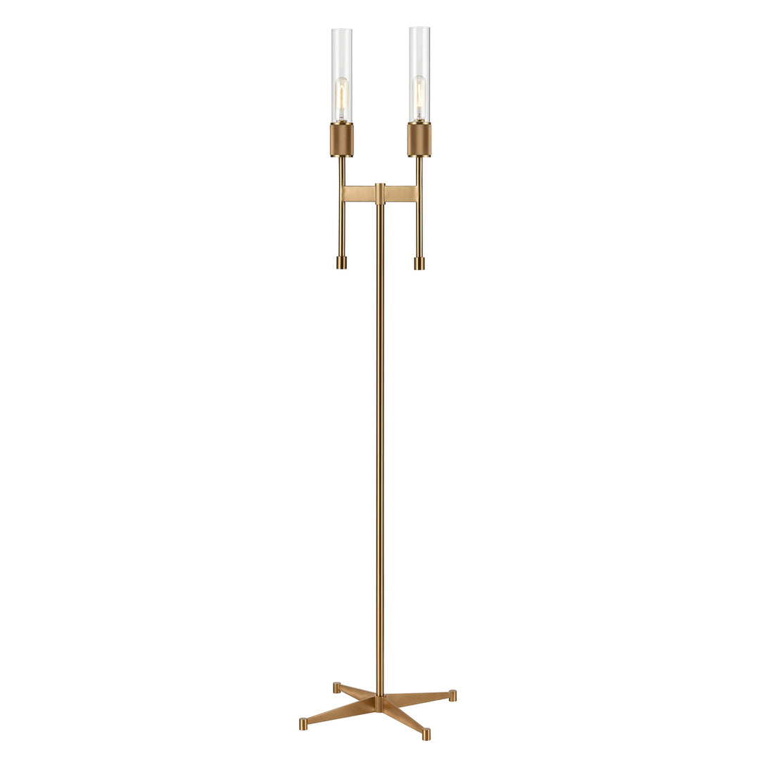 Beaconsfield 65 High 2-Light Floor Lamp - Aged Brass Image 1