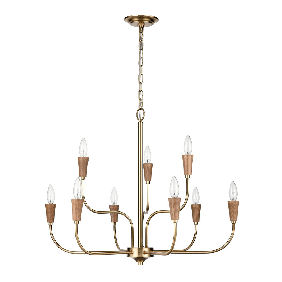 Inga 29 Wide 9-Light Chandelier - Brass Image 2