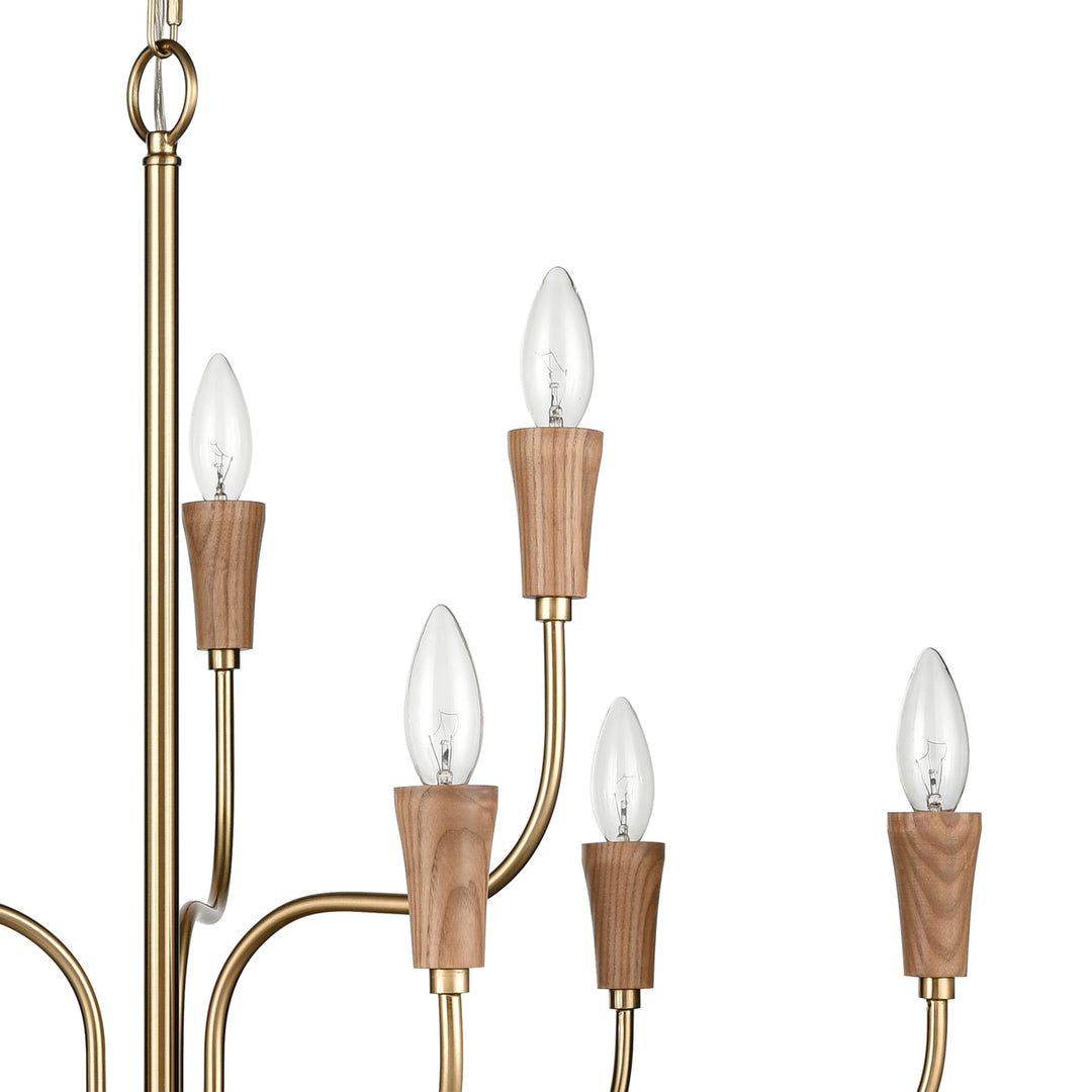 Inga 29 Wide 9-Light Chandelier - Brass Image 3