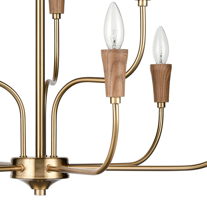 Inga 29 Wide 9-Light Chandelier - Brass Image 4