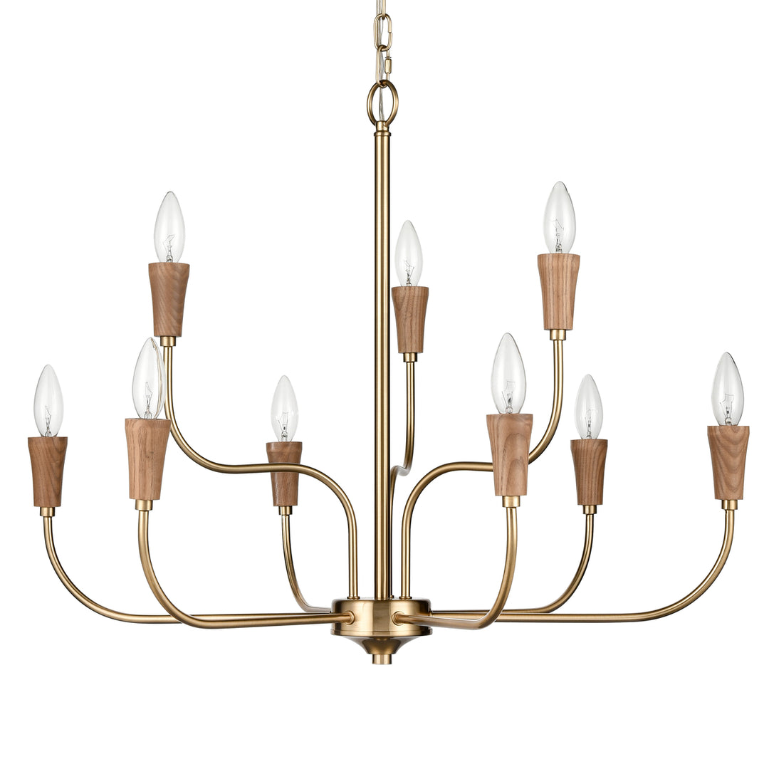 Inga 29 Wide 9-Light Chandelier - Brass Image 5