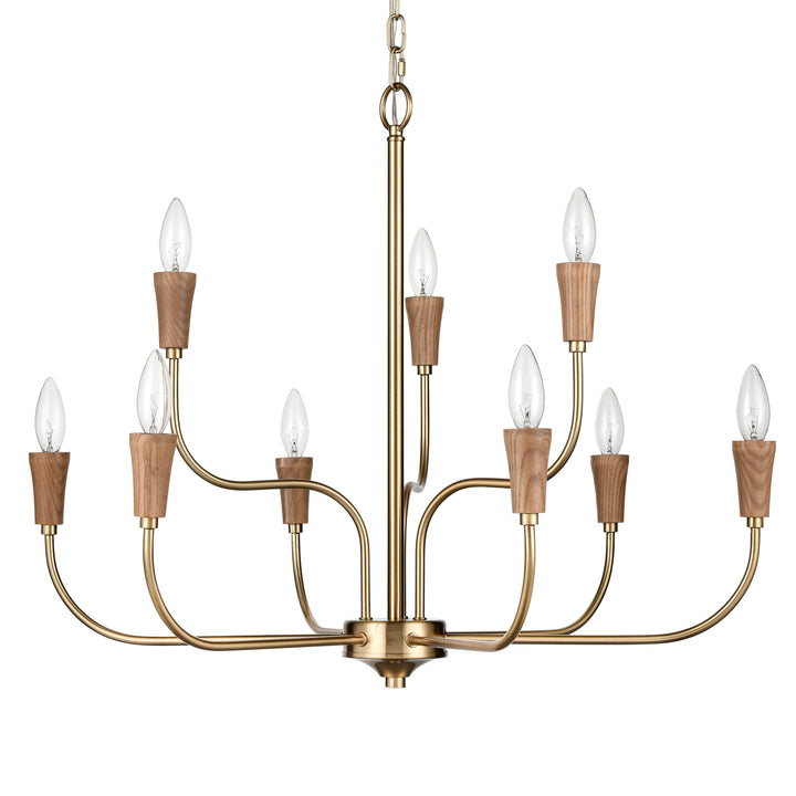 Inga 29 Wide 9-Light Chandelier - Brass Image 5