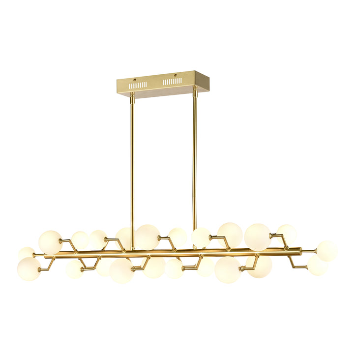 Keir 43.31 Wide 22-Light Linear Chandelier - Brass Image 1