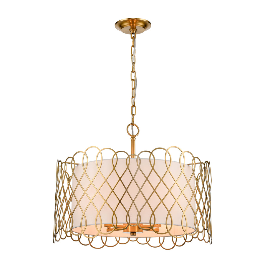 Harp Lane 21 Wide 4-Light Pendant - Satin Brass Image 1