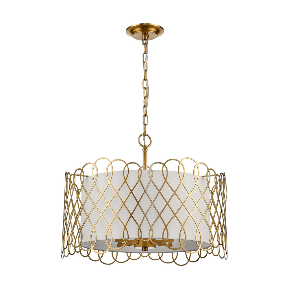 Harp Lane 21 Wide 4-Light Pendant - Satin Brass Image 2