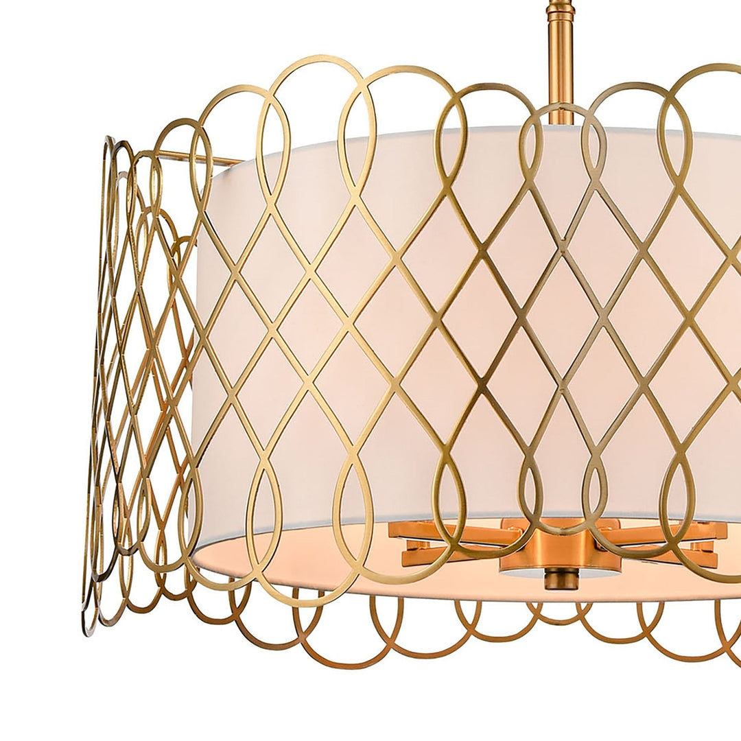 Harp Lane 21 Wide 4-Light Pendant - Satin Brass Image 3