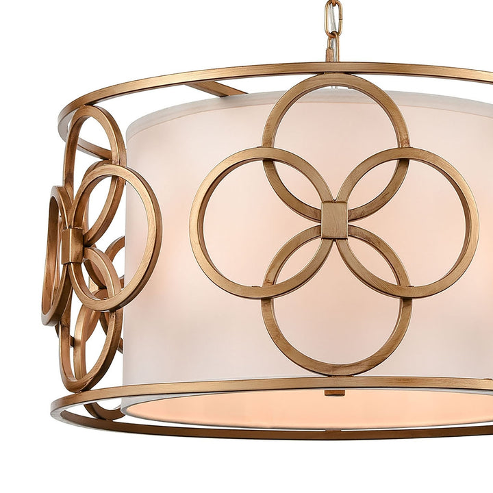 Botanic Avenue 22 Wide 4-Light Pendant - Antique Gold Image 3