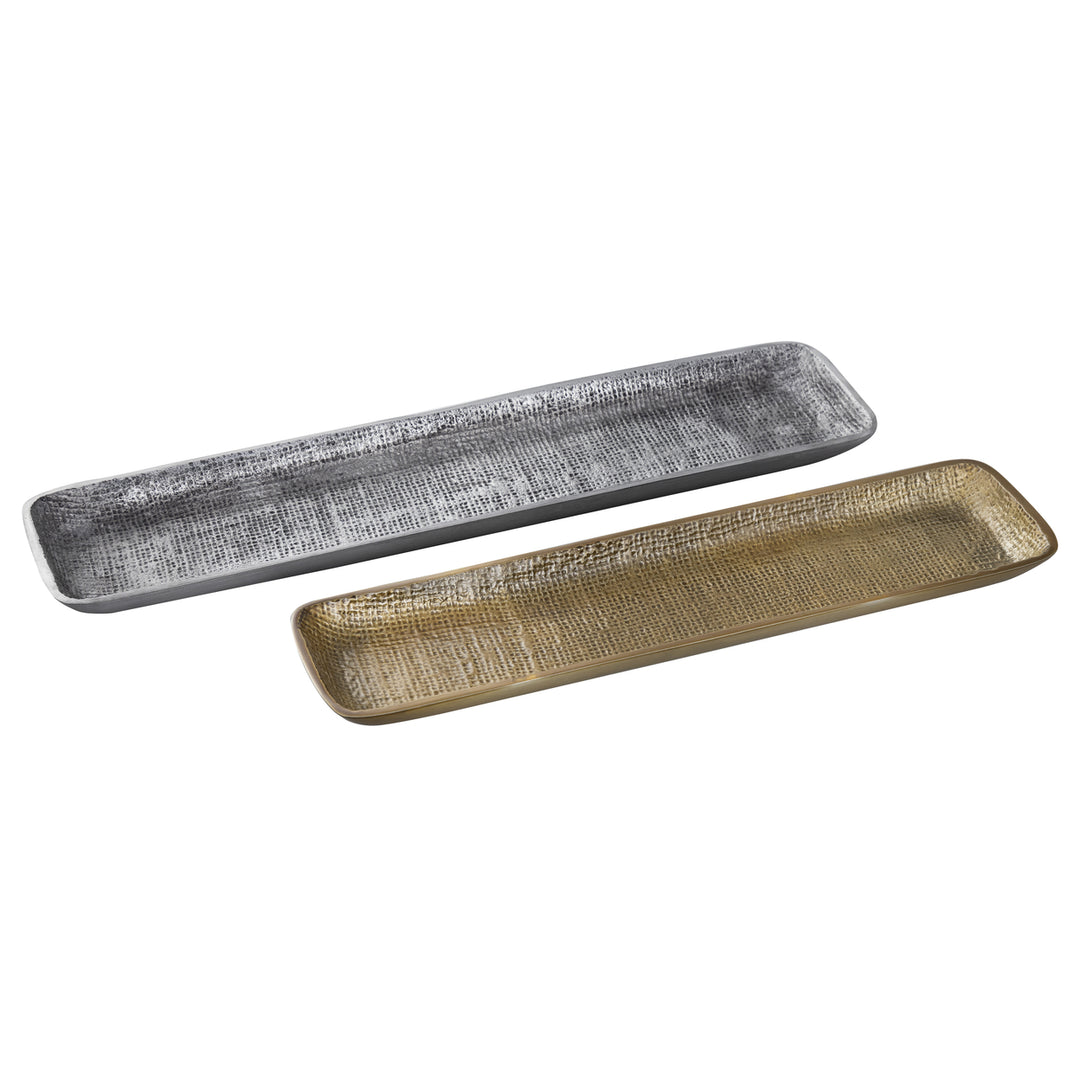 Louk Tray - Set of 2 Silver and Brass Image 5