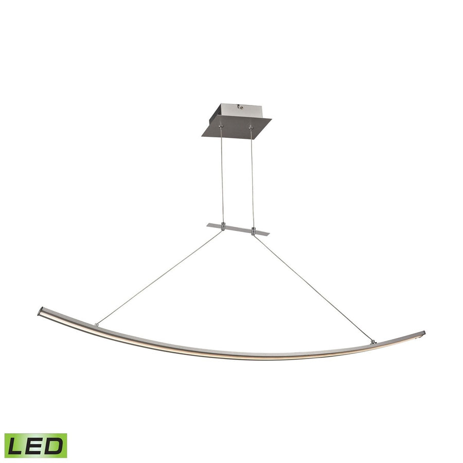 Bow 3 Wide 1-Light Linear Chandelier - Aluminum Image 1