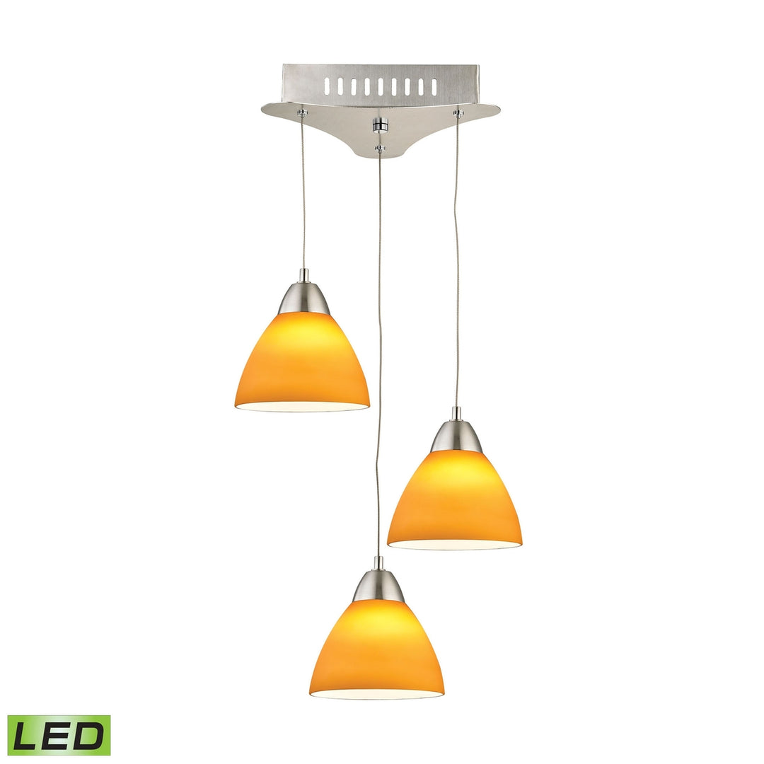 Piatto 11 Wide 3-Light Mini Pendant - Satin Nickel Image 1