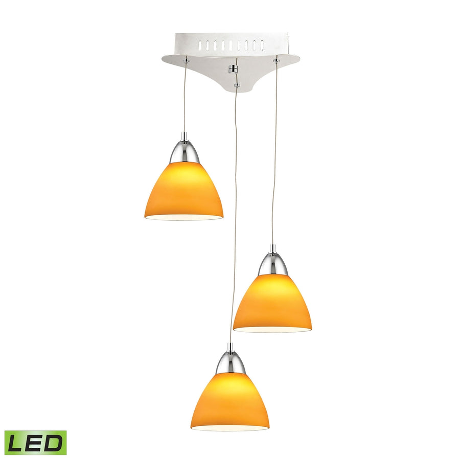 Piatto 11 Wide 3-Light Mini Pendant - Chrome Image 1