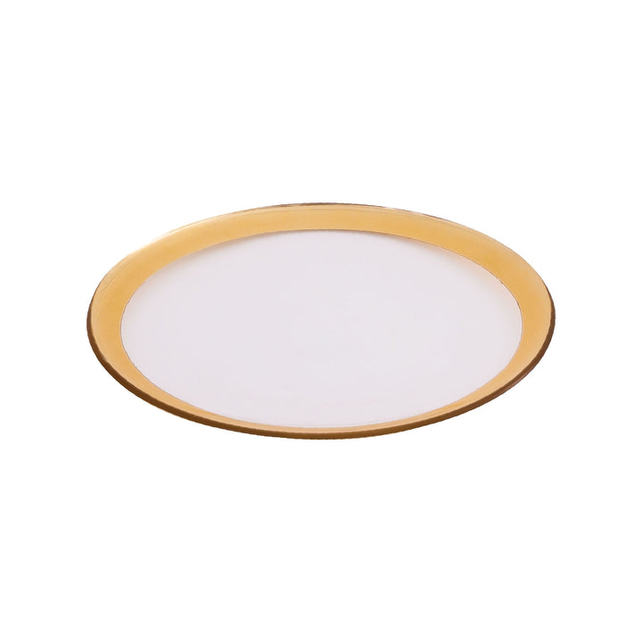 Gold Foil Clear Glass Saucer without Snowflake Image 1