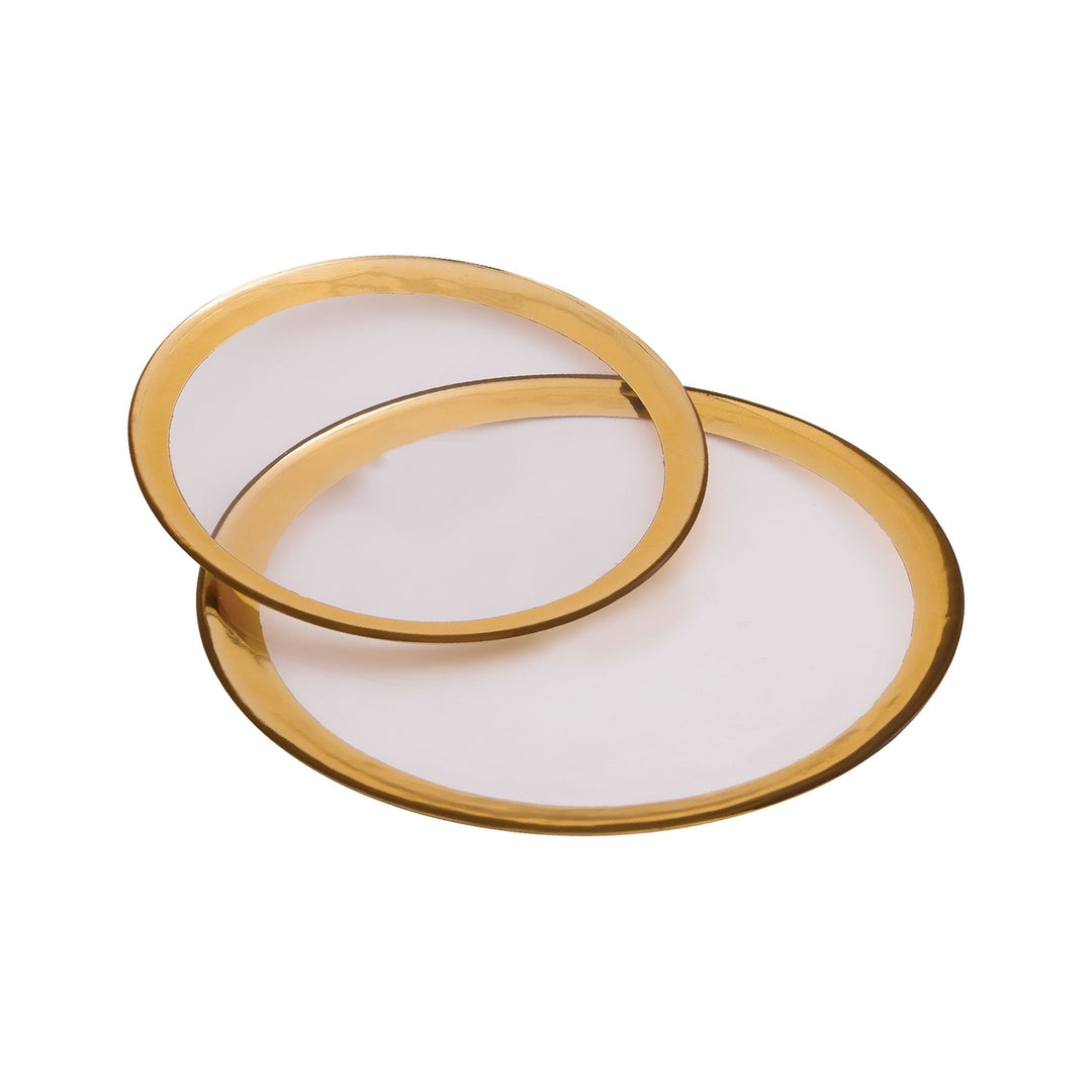 Gold Foil Clear Glass Saucer without Snowflake Image 2