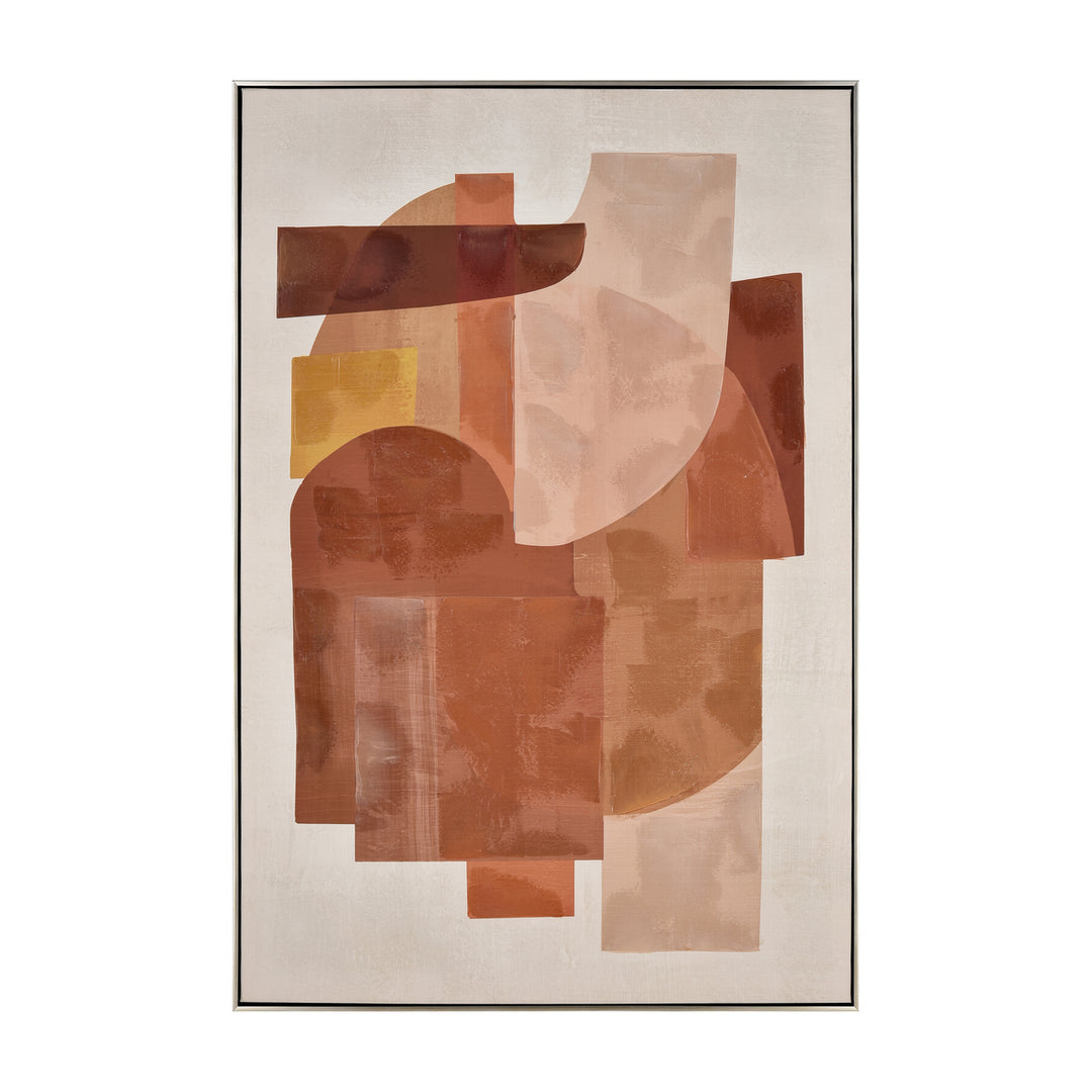 Ochre Framed Abstract Wall Art Image 1