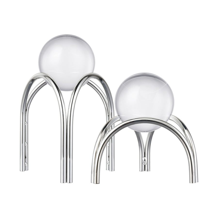 Sibyl Orb Stand - Set of 2 Silver Image 1