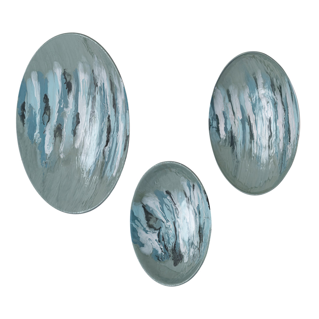 Spindrift Dimensional Wall Art - Set of 3 Seafoam Green Enamel Image 5