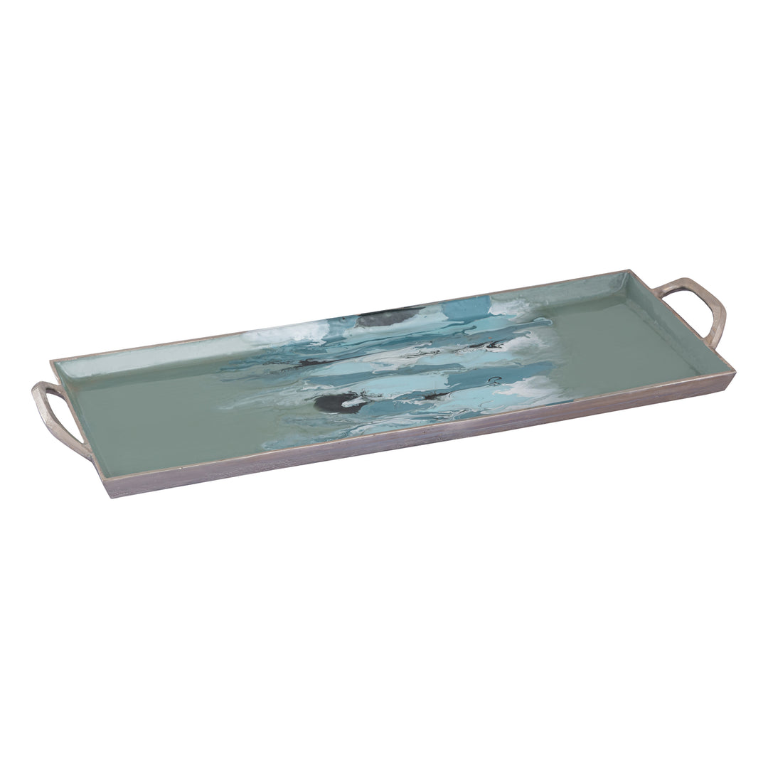 Spindrift Tray - Set of 2 Seafoam Green Enamel Image 2