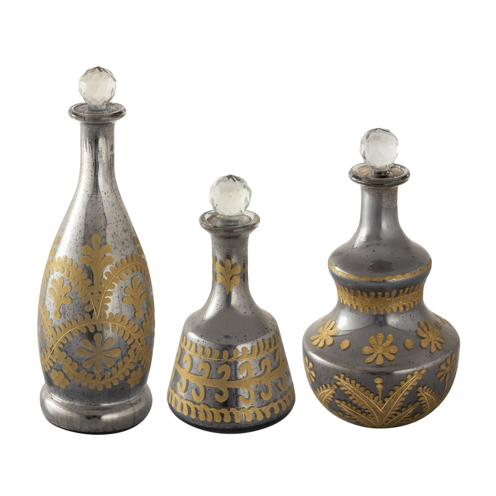 Kemal Bottle - Set of 3 Antique Silver Image 2