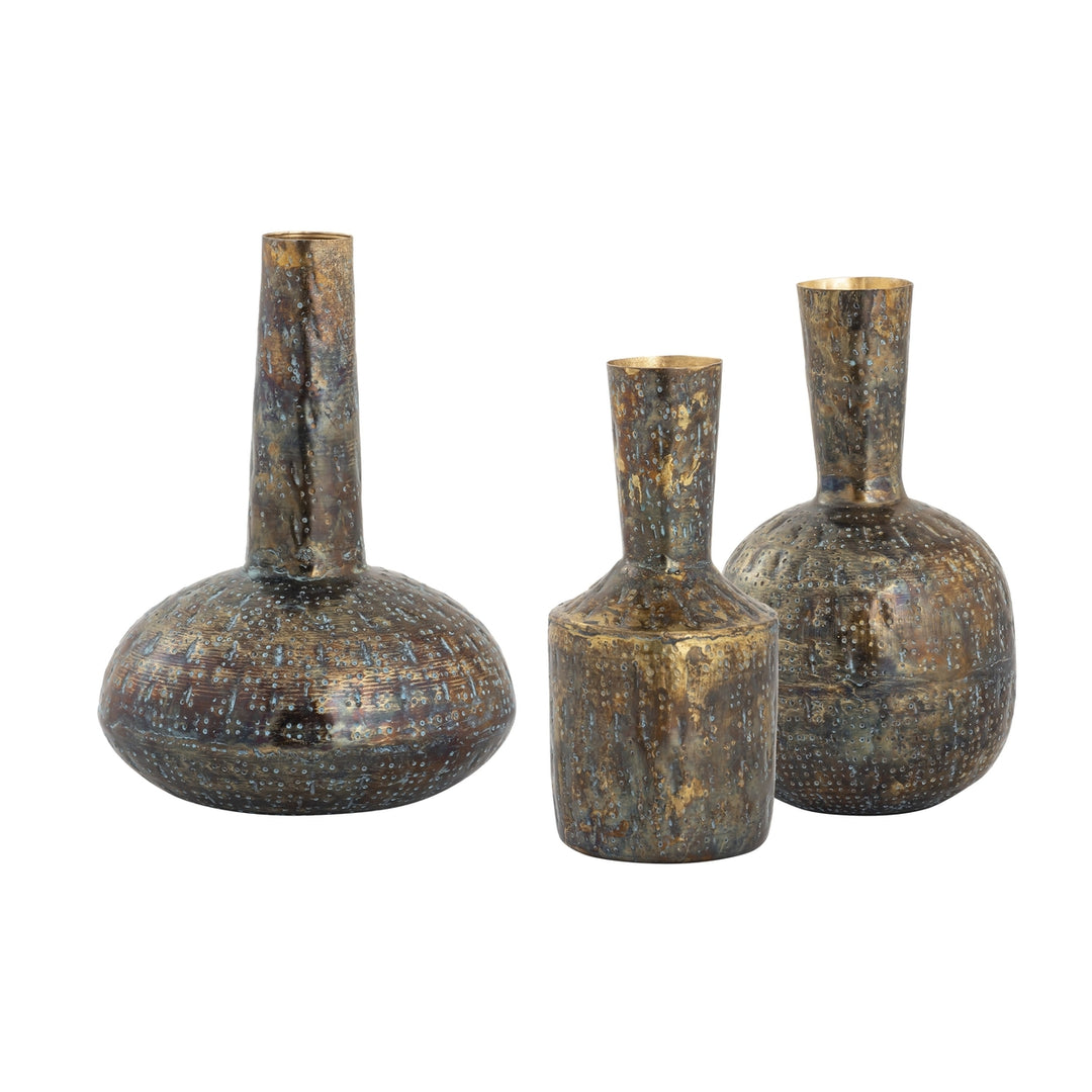 Fowler Vase - Set of 3 Patinated Brass Image 1