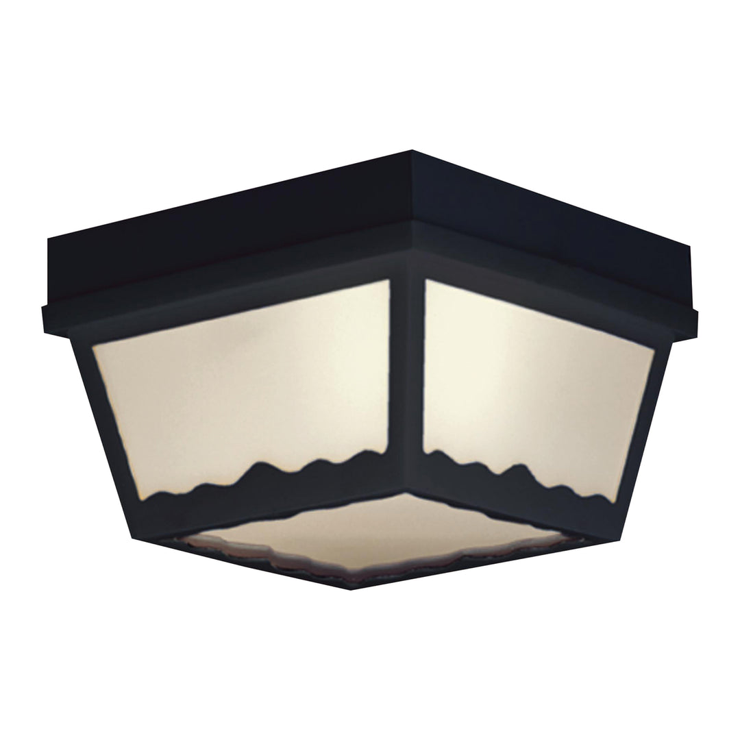 Outdoor Essentials 8 Wide 1-Light Outdoor Flush Mount - Black Image 1