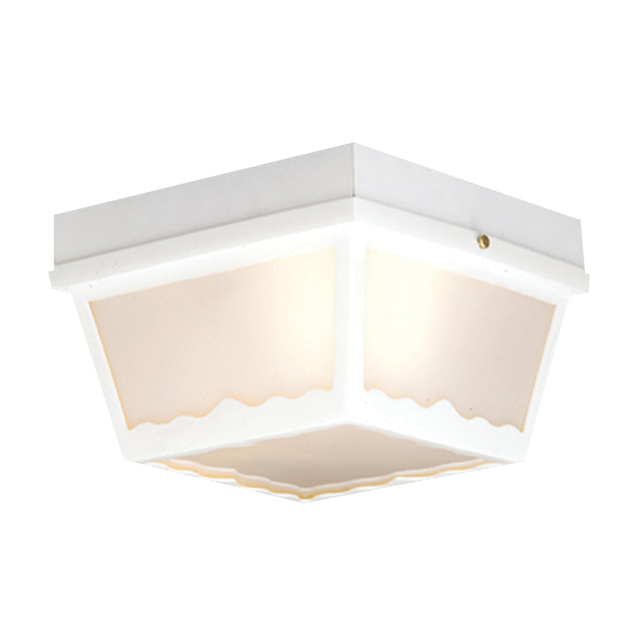 Outdoor Essentials 10 Wide 2-Light Outdoor Flush Mount - White Image 1