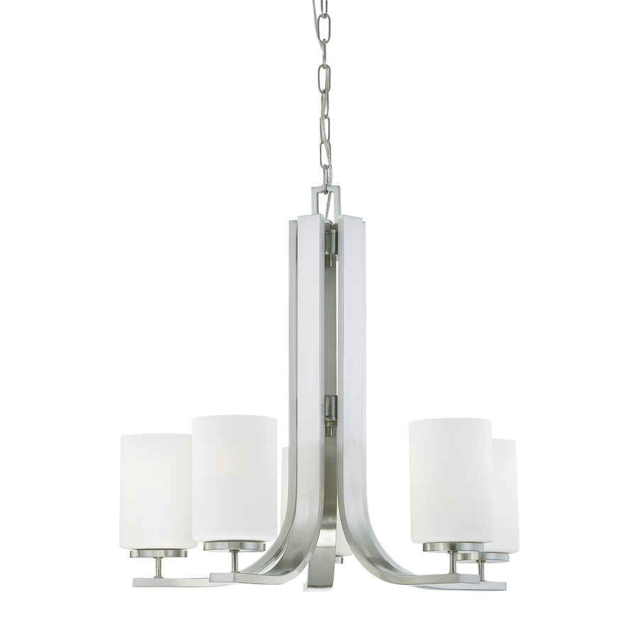 Pendenza 23.5 Wide 5-Light Chandelier - Brushed Nickel Image 1