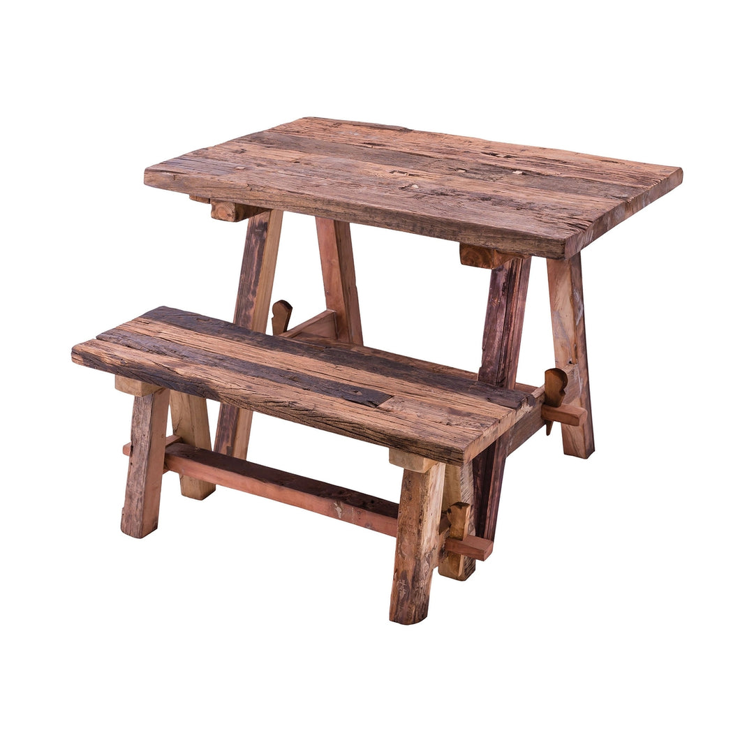 Rustic Table with Bench Image 6