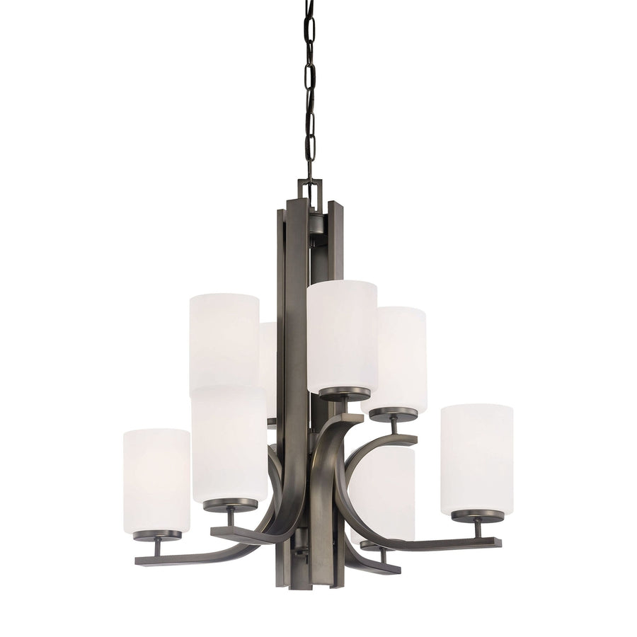 Pendenza 8-Light Chandelier in Oiled Bronze Image 1