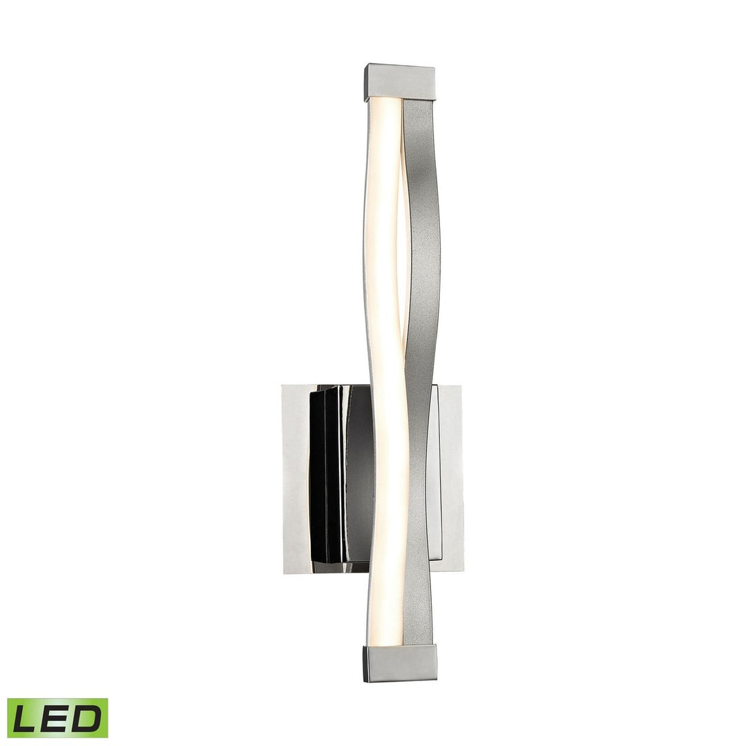 Twist 1-Light Wall Lamp in Aluminum and Chrome with Opal Glass Diffuser - Integrated LED Image 1