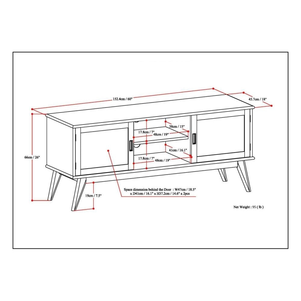 Draper Mid Century Low TV Stand Image 12