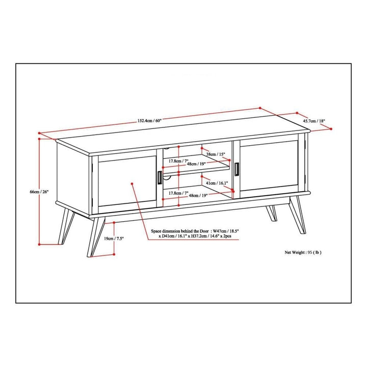 Draper Mid Century Low TV Stand Image 12