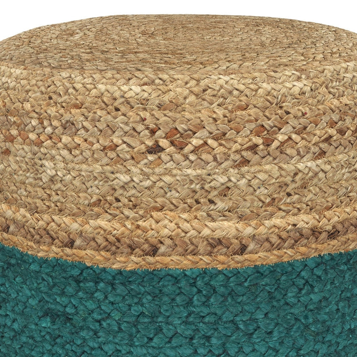 Simpli Home Lydia Round Pouf Woven Jute 18in Multi-Functional Foot Stool Image 4