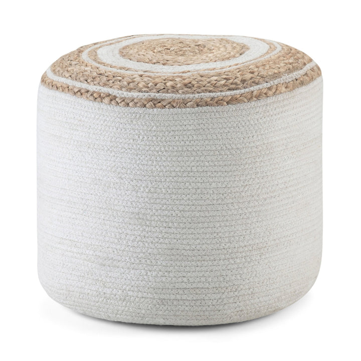 Serena Round Braided Pouf Image 2